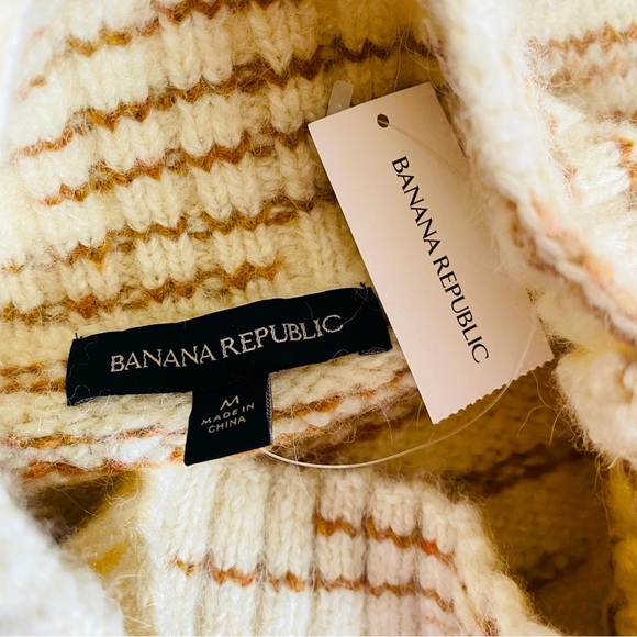 Banana Republic Space Dyed Ribbed Wool Alpaca Blend Sweater Size M - Picture 5 of 6